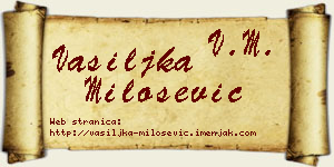 Vasiljka Milošević vizit kartica
